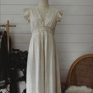 Anthropologie Vintage Cream cotton dress